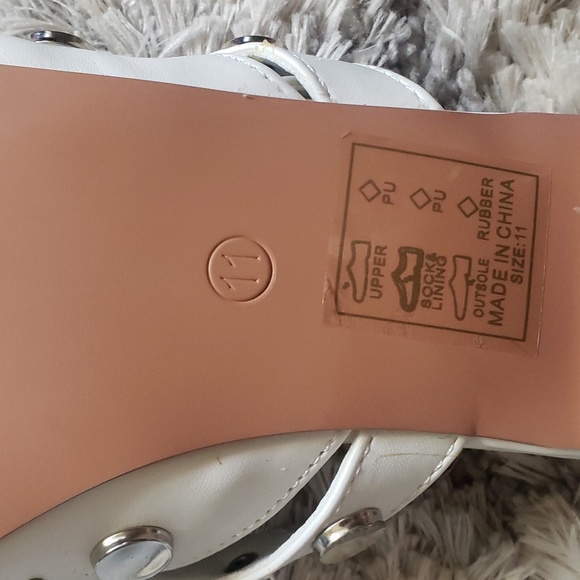 Silver Embellished Flat in White - Picture 6 of 7